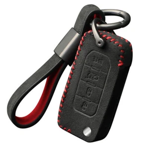Full Suede Covered Key Fob Remote Protector Holder Cover Case For Jeep Liberty - Picture 1 of 9