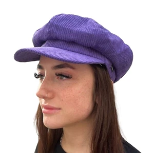 Cord Baker Boy Hat Purple Corduroy Newsboy Cap CRAGGI Hats - Picture 1 of 9