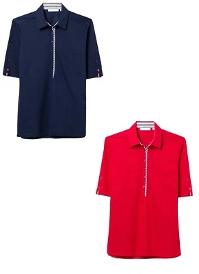 Eterna Damen Polo Shirt Marine Blau Rot Comfort Fit Piqué Baumwolle Gr. 36-46