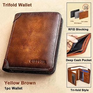 Genuine Leather Rfid Wallets for Men, Multi Function ID Card Holder - Picture 1 of 12