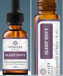 SLEEP ENVY SET ~30ml & 10ml Dropper/Roller Pure Essential Oil ~VITALITY EXTRACTS - Picture 1 of 2