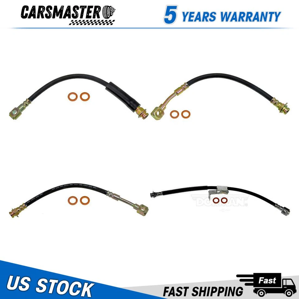 For 1995 1996 Oldsmobile Aurora 4.0L Front Rear Brake Hose Line 4PCS - Image 1 of 1