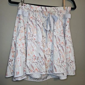 Falda Floral Abstracta Lauren Conrad Talla 8 Niveles Dobladillo Cierre Cremallera Acampanada Satén - Imagen 1 de 10