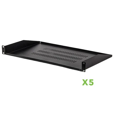 Paquete de 5 - Estante de servidor voladizo montaje en rack ventilado 19" 1U negro 10,5" 270 mm de profundidad Foto 1 de 3