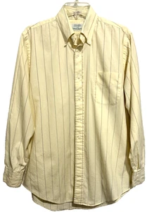 Gitman Brothers Hemd Herren 16,5/34 Pinpoint Oxford LS gelb gestreift Baumwolle USA - Bild 1 von 12