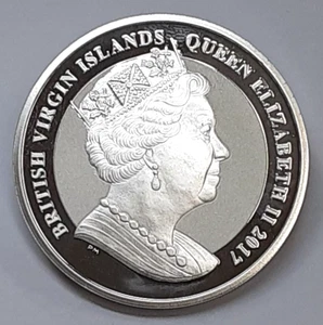 2017 British Virgin Islands $1 One Troy Oz. Silver Pegasus Gem Rev. Proof - Picture 1 of 2