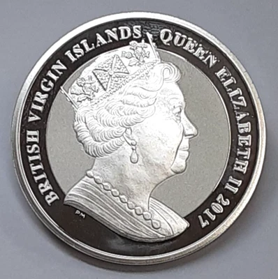 2017 British Virgin Islands $1 One Troy Oz. Silver Pegasus Gem Rev. Proof - Image 1 of 2