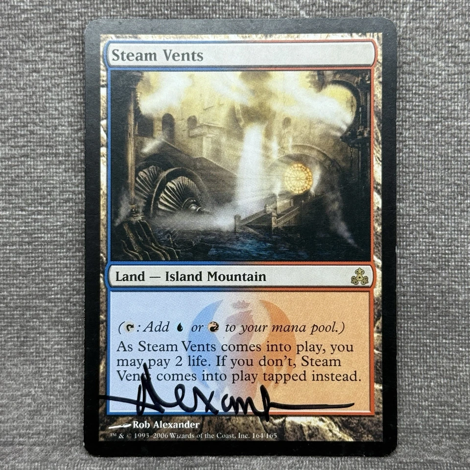 MTG Steam Vents – Guildpact GPT #164 Non-Foil LP Artist Signed Magic Card - Image 1 of 4