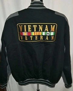 Vietnam Veteran Jacket Cotton Coat Embroidered Patches Mens Size LG - Picture 1 of 7
