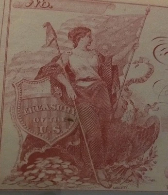 SLING's RARE VINTAGE 1860's TREASURER OF THE UNITED STATES, NEW YORK, BANKNOTE - Image 1 of 4