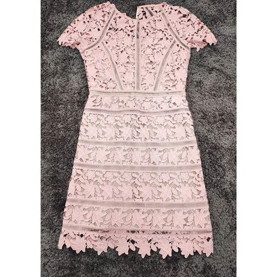  REISS Women Pink Lace Dress UK 12 Cocktail Party Occasion Mini - Image 1 of 4
