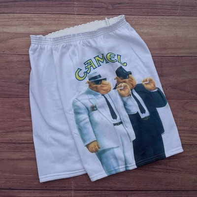 Pantalones Cortos de Salón Vintage Años 90 Camel Joe Cigarettes Cintura Elástica Fumar Promo Sudor Foto 1 de 4