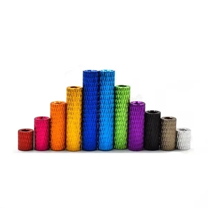 Colorful Aluminum 6061 Female-Female Threaded Round Knurled Standoff M2 M3 - Picture 1 of 22