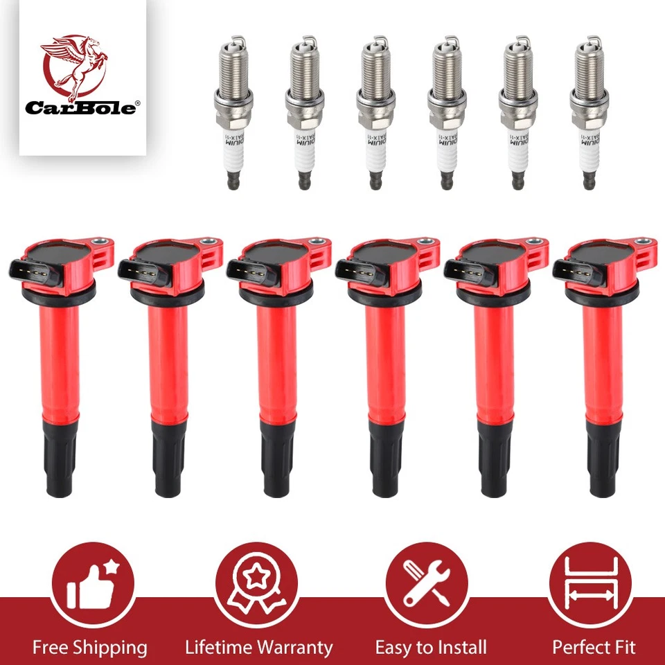 6X Spark Plug & 6X Ignition Coil Pack For 2006-2016 Lexus IS250 IS300 IS350 - Image 1 of 4