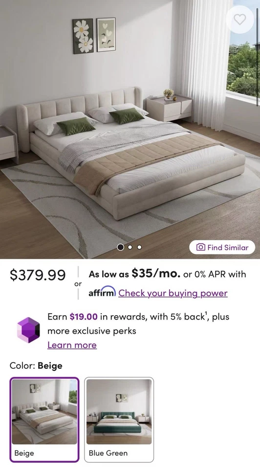 Marco de cama Wayfair tamaño queen Foto 1 de 1