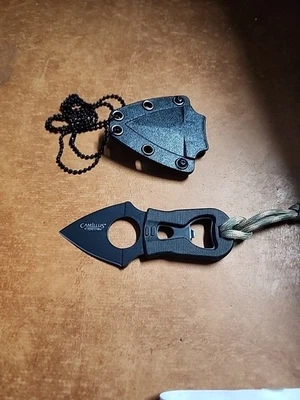 Camillus Heater II Single Blade Neck Knife W/ Sheath & Chain - Image 1 of 4