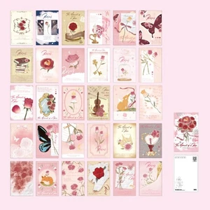 30Pcs Love Valentines Day Gift Romantic Flower Postcard Set Anniversary - Picture 1 of 12