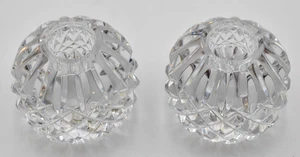 Portacandele Waterford sfera conico taglio diamante cristallo vetro 2 quantità - Foto 1 di 12