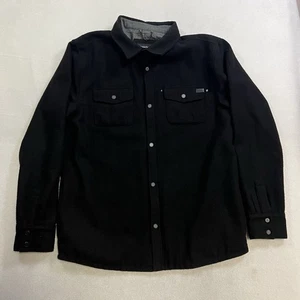Chaqueta Nixon Para Hombre Talla Grande Negra Cremallera Completa Mezcla Lana Manga Larga - Imagen 1 de 11