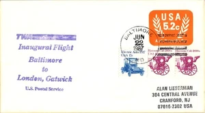 Trans World Airways (TWA) primo volo Baltimora Maryland-Londra Inghilterra viola - Foto 1 di 2