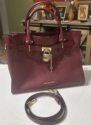 Сумка Michael Kors Hamilton средняя кожа темно-вишневая - Изображение 1 из 4
