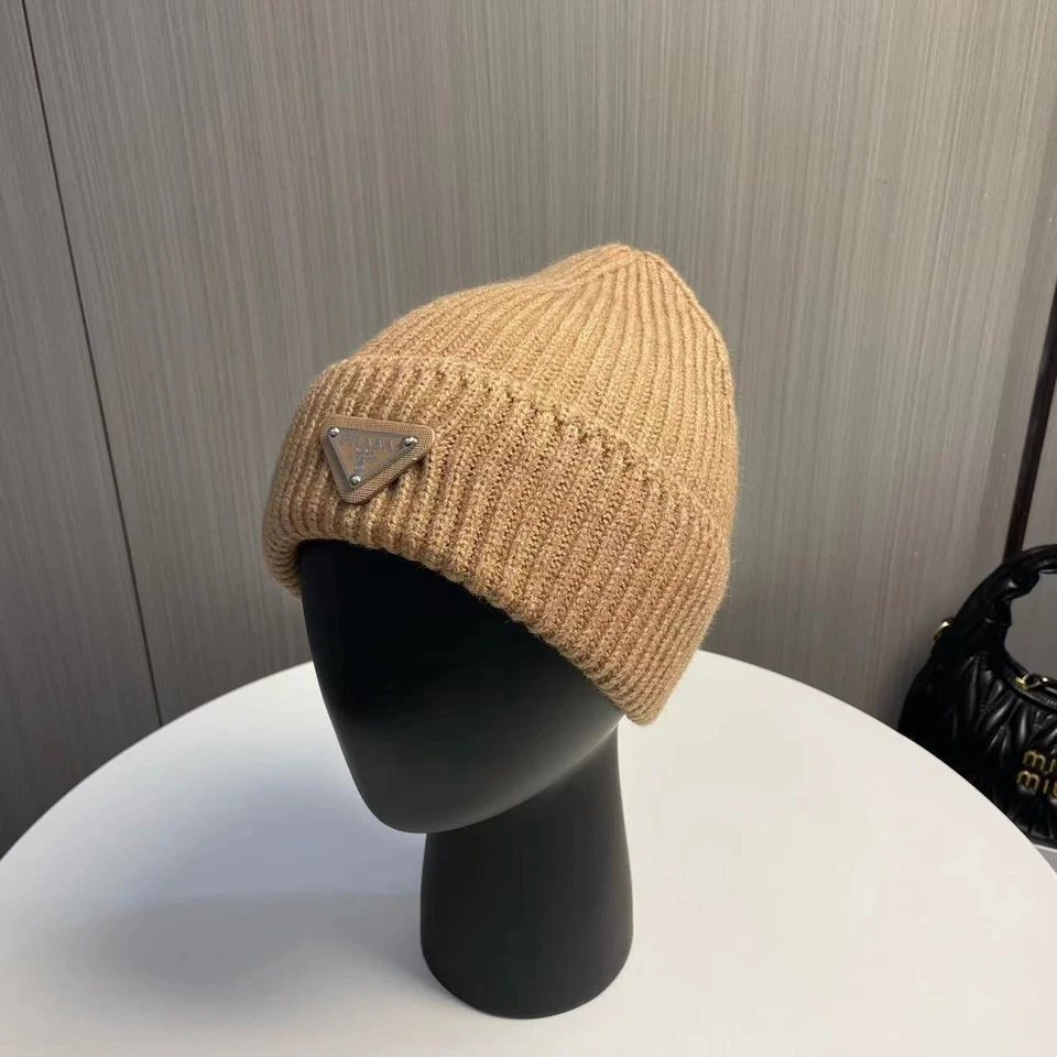 Gorro tejido PRADA Milano talla única lana unisex-caqui Foto 1 de 1