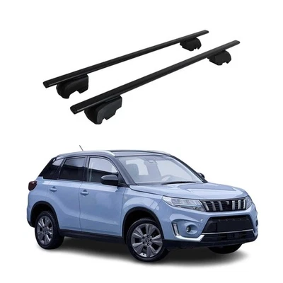 Barras transversales portaequipajes de techo de hierro para Suzuki Vitara 2015-2024 negras 2x Foto 1 de 4