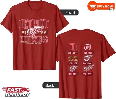 Detroit Red Wings Est.1926 100th Anniversary NHL TShirt - Full Color, Full Size - Image 1 of 4