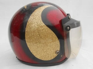 Casco de motocicleta SafeTech Pro X-Large 1974 vintage brillo universal cara completa - Imagen 1 de 24