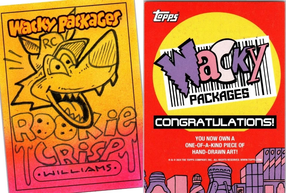 2025 WACKY PACKES - TARJETA DE BOCETO DE ARTISTA - NOVATO CRISP por Williams 0201 Foto 1 de 1