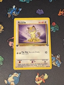 Pokémon Cards Meowth 56/64 Jungle FIRST EDITION WOTC - (LP) - Picture 1 of 2