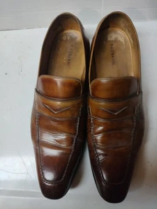Magnanni elegante Penny Loafer Leder braun Slipper Größe 11,5M - Bild 1 von 11