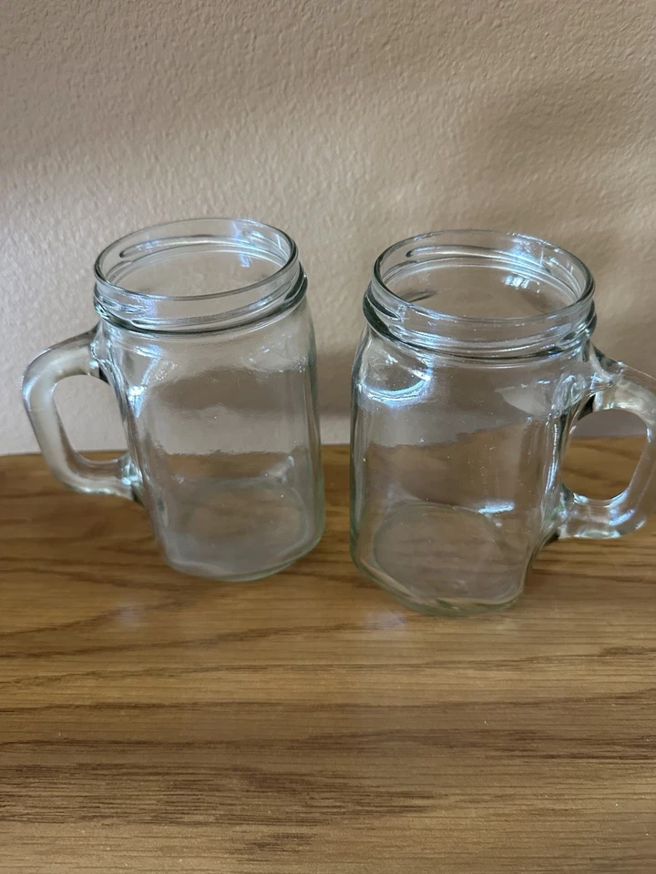 Juego de dos tazas de vidrio para tarro de albañil de 5 pulgadas de alto Foto 1 de 3