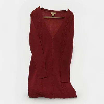 Vertigo Paris Size Large Red Button Down Loose Knit Wool Blend Cardigan Sweater - Image 1 of 3