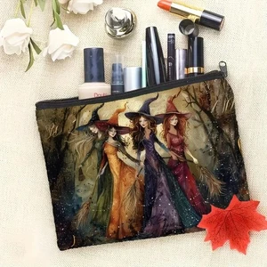 Bolso de Maquillaje Halloween Gótico Espeluznante Retro Brujas Coven - Impreso a Doble Cara - Imagen 1 de 2