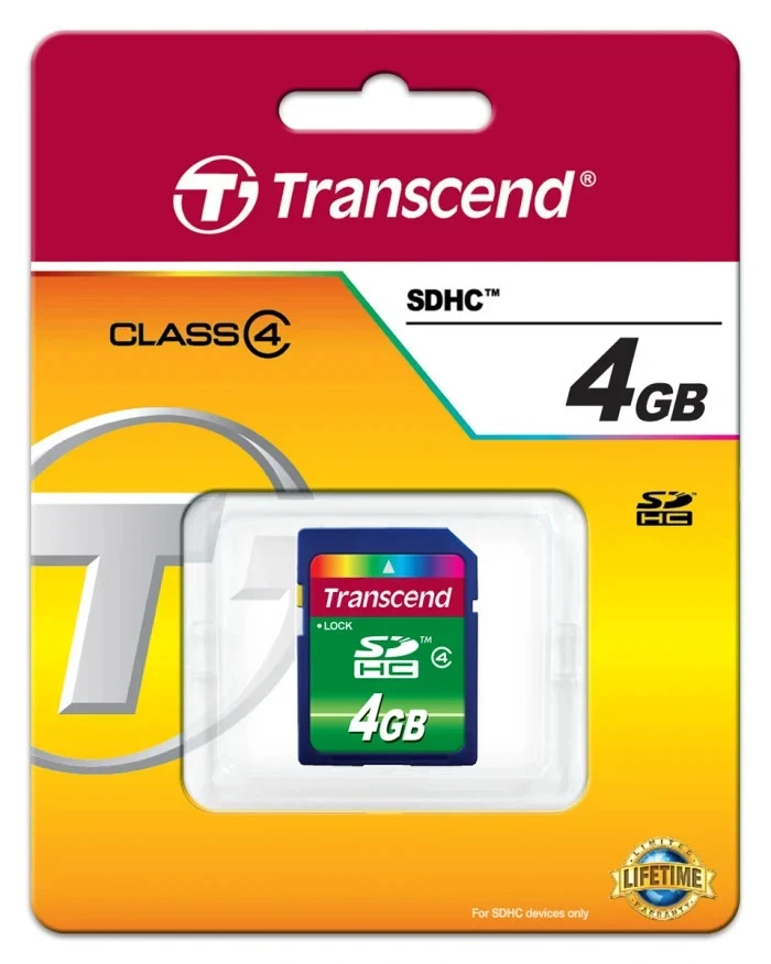 Transcend flash memory card 4 GB CLASS 4 SDHC TS 4 GSDHC 4 - Image 1 of 1