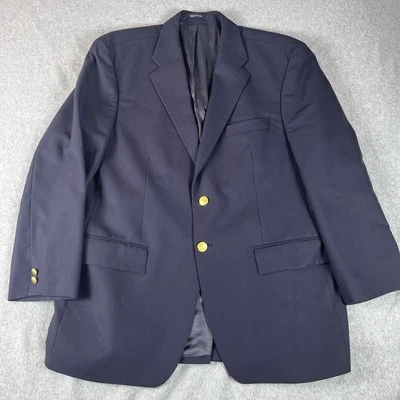 VTG Chaps Ralph Lauren Gold Button Navy 100% Wool Blazer Jacket See Pic For Size - Image 1 of 4