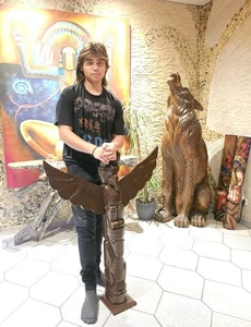 Tótem indio madera decoración altura 39,37 pulgadas KENAI, AK por Little Big Horn - Imagen 1 de 6