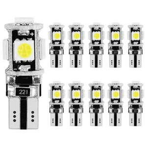 10PCS T10 Wedge 5SMD LED Bulbs WHITE CANBUS W5W Parker Number Plate 194 168 131 - Picture 1 of 7