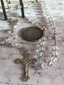 Antique Victorian French Silver 800 & Faceted Cristal Beads Rosary - Picture 1 of 9