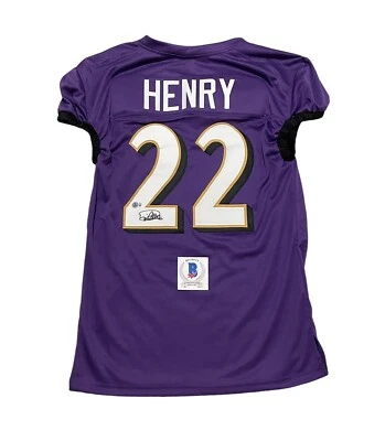 Camiseta firmada por Derrick Henry Baltimore Ravens autografiada ¡Auto Beckett! Foto 1 de 2
