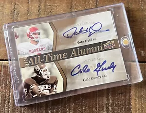 /20 2011 Upper Deck Oklahoma Duos Autograph Nate Hybl Cale Gundy Sooners Gold OU - Picture 1 of 2