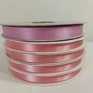 Pink Violet Acetate Satin Ribbon 5 Rolls 100yds Each Floral Gift Crafts DIY NEW - Picture 1 of 6