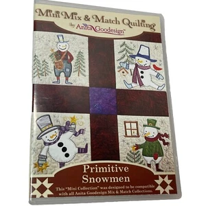 Anita Goodesign Mini Mix & Match Quilten Primitive Schneemänner Stickdesign CD - Bild 1 von 5