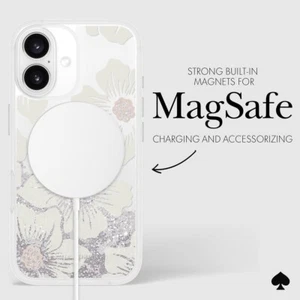 KATE SPADE New York Liquid Glitter Floral Case with MagSafe for Apple iPhone 16 - Picture 1 of 8