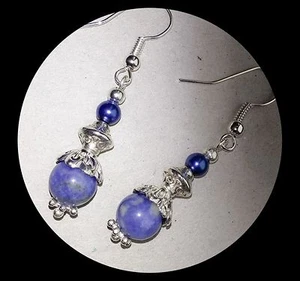 Sodalite Gemstone Dangle Earrings... - Picture 1 of 2