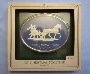 Hallmark Keepsake Ornament 1st Christmas Together 1983 Cameo Sleigh - Picture 1 of 7