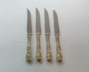 Set/4 WEB English Sterling Silver Handled 9 5/8" Steak Knives - Picture 1 of 8