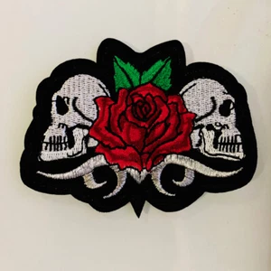 1pc Skull Rose Alien Embroidered Patch Iron On Applique skeleton sewing #1269 - Picture 1 of 1