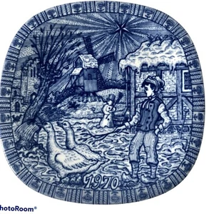 Vtg 1970 Julen Rorstrand Sweden Blue White Plate Limited Edition Collectors’ - Picture 1 of 2